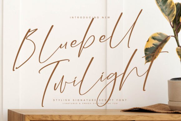 Bluebell Twilight Typeface: A Stylish Signature Font for Handmade Brands